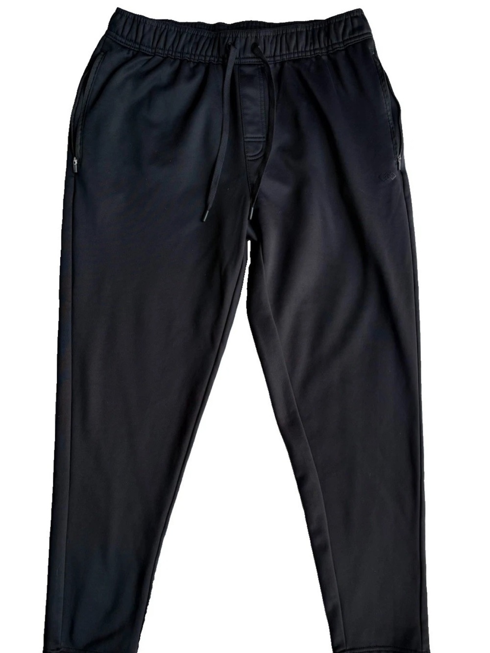 Legend L Athletic Pant Men's Black Elastic Waist Stretch Zip Pockets Tapered